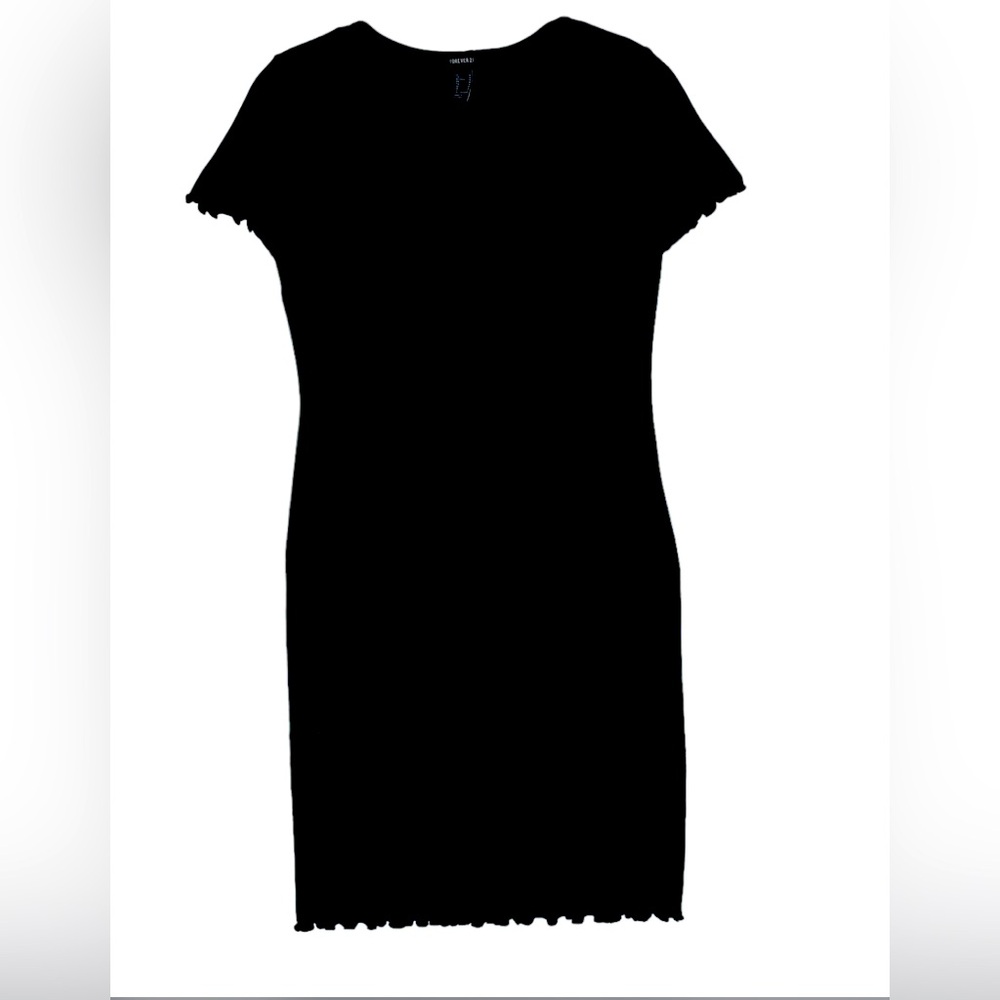 This is a black casual dress